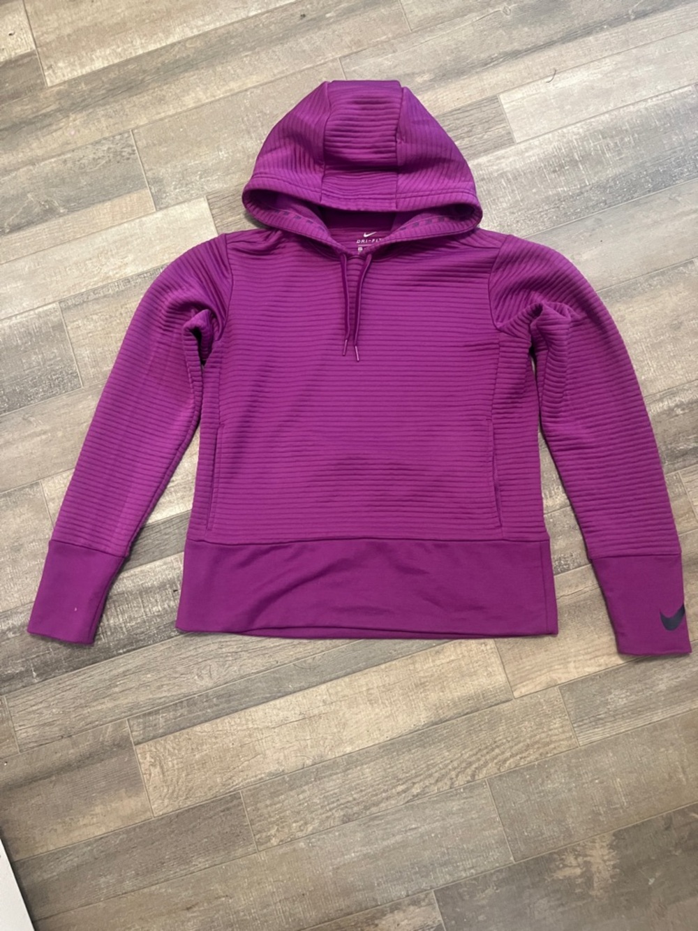 Nike Women's Magenta Quilted Hooded Pullover Sweatshirt